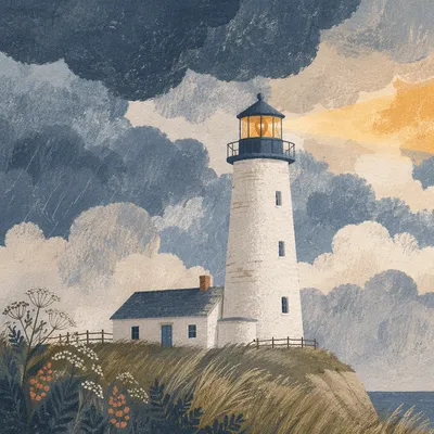 Lighthouse Beacon of Hope in Storm