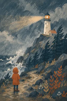 Lighthouse Beacon of Hope in Storm