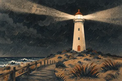 Resilient Lighthouse Beacon in Stormy Night