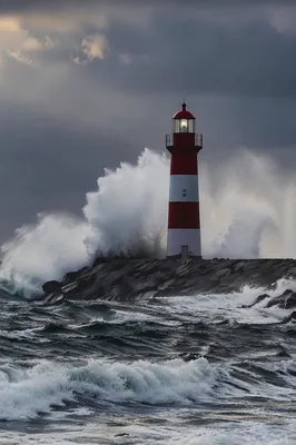 Lighthouse Beacon Standing Strong in Storm