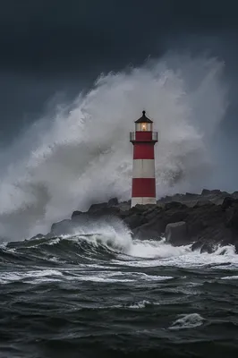 Storm Beacon Lighthouse on Rugged Coast