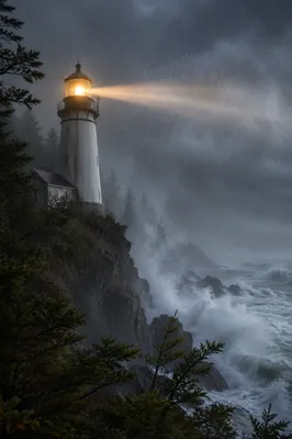 Storm Lighthouse Beacon with Evergreen Hope