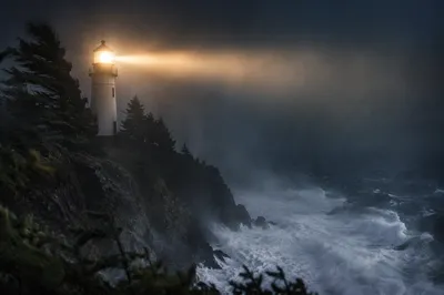 Storm Lighthouse Beacon of Steadfast Hope
