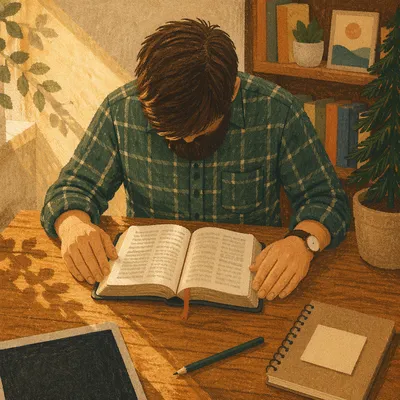Morning Bible Devotion in Golden Light