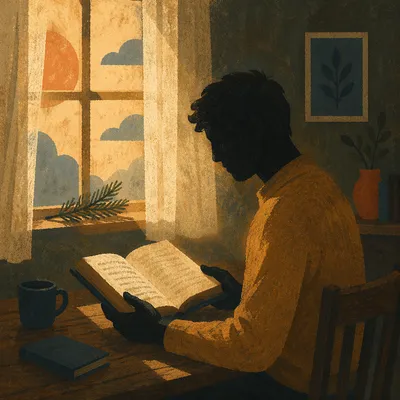 Morning Bible Reading by Window Light