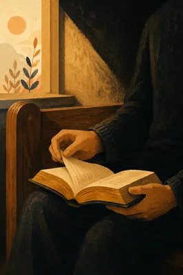 Man Reading Bible in Morning Light