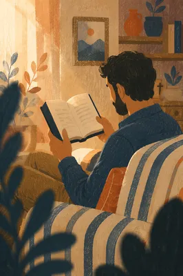Man Reading Bible in Morning Light