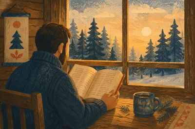 Man Reading Bible by Morning Window