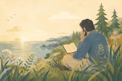 Man Reading Bible in Morning Light