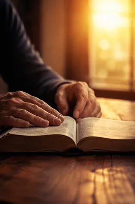 Morning Bible Reading in Warm Window Light