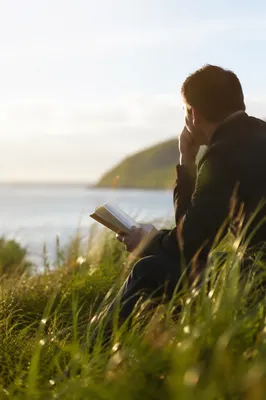 Man Reading Bible in Morning Light