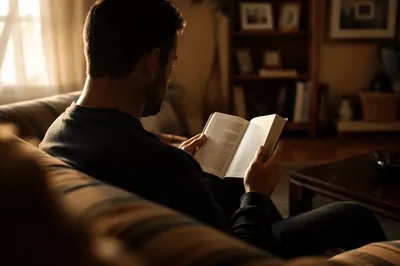 Man Reading Bible in Morning Light
