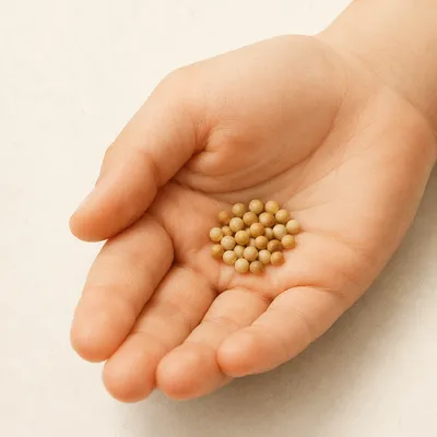 Mustard Seeds Resting in Open Palm
