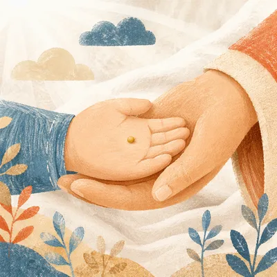 Mustard Seed Resting in Caring Hands
