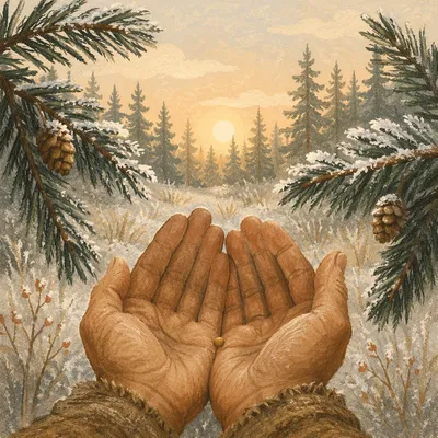 Mustard Seed in Weathered Hands