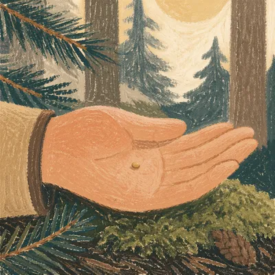 Mustard Seed in Palm by Evergreen Moss