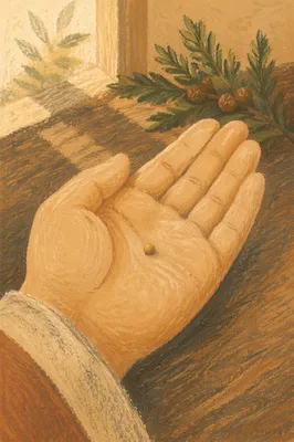 Mustard Seed Resting in Open Palm