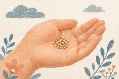 Mustard Seeds Resting in an Open Palm