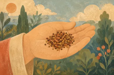 Mustard Seeds Resting in Cupped Palm