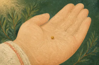 Mustard Seed Resting in Open Palm