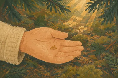 Mustard Seeds Resting in Open Palm