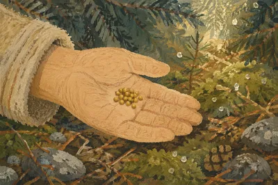 Mustard Seeds Resting in Open Palm