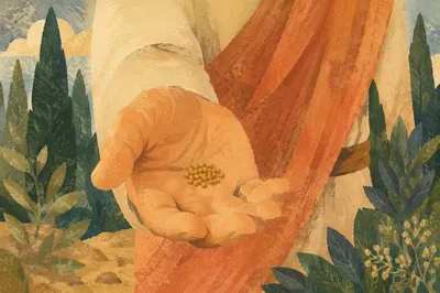 Mustard Seeds Resting in Open Palm