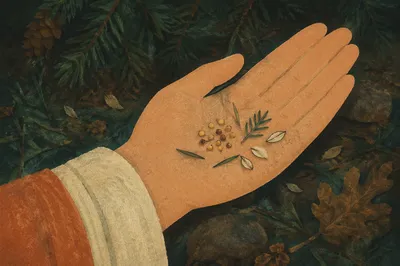 Mustard Seeds Resting in an Open Palm