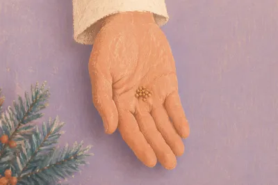 Mustard Seeds Resting in Open Palm