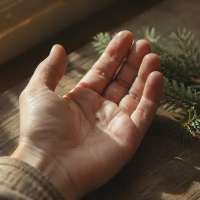 Mustard Seed Resting in Open Palm