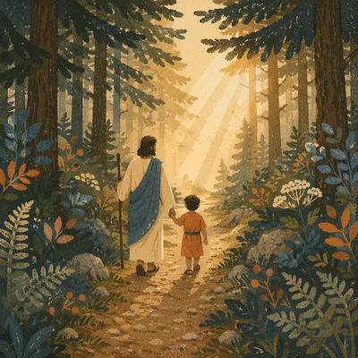 Hopeful Forest Path Toward Morning Light