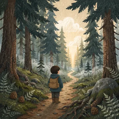 Hopeful Forest Path Toward Morning Light