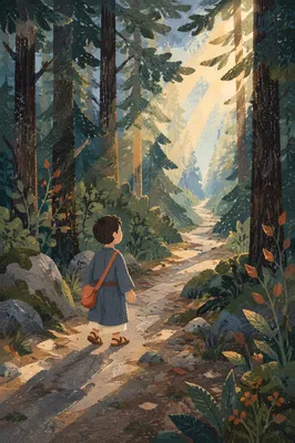 Narrow Forest Path Toward Morning Light