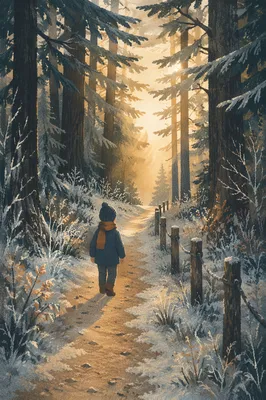 Narrow Evergreen Path Toward Morning Light