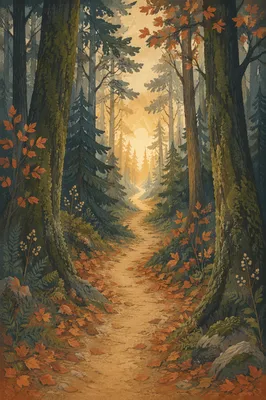 Narrow Forest Path Toward Morning Light