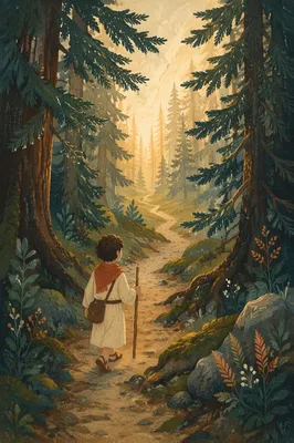 Narrow Evergreen Path Toward Morning Light