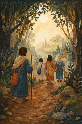 Narrow Forest Path Toward Golden Light