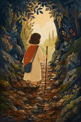 Narrow Evergreen Path Toward Hopeful Light