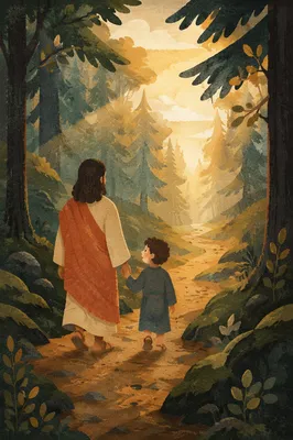 Narrow Forest Path Toward Golden Light