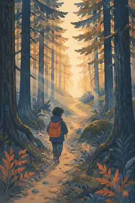 Narrow Evergreen Path Toward Morning Light