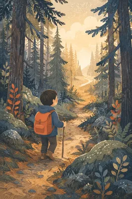 Narrow Evergreen Path Toward Hopeful Light