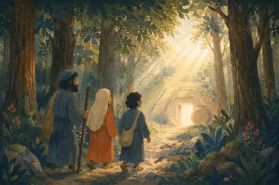 Narrow Forest Path Toward Morning Light