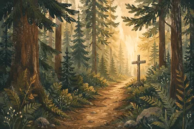 Evergreen Path Toward Morning Grace