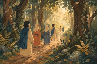Narrow Forest Path Toward Morning Light