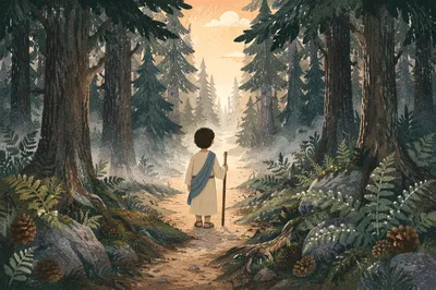 Narrow Forest Path Toward Morning Light