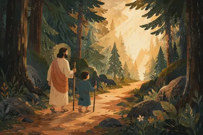 Narrow Forest Path Toward Sunlit Hope