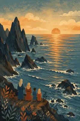 Sunrise Waves Over Volcanic Coastal Rocks
