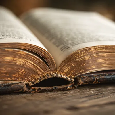 Old Worn Bible in Warm Window Light