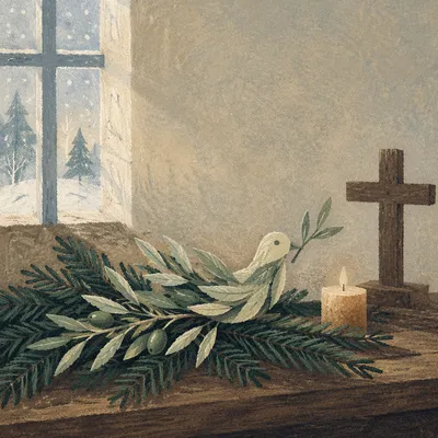 Olive Branch Peace Motif in Winter Chapel