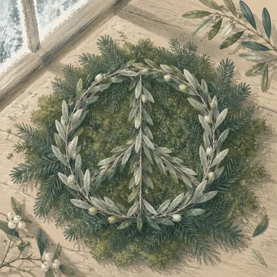 Olive Branch Peace Symbol on Evergreen